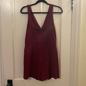 Maroon romper with overlay